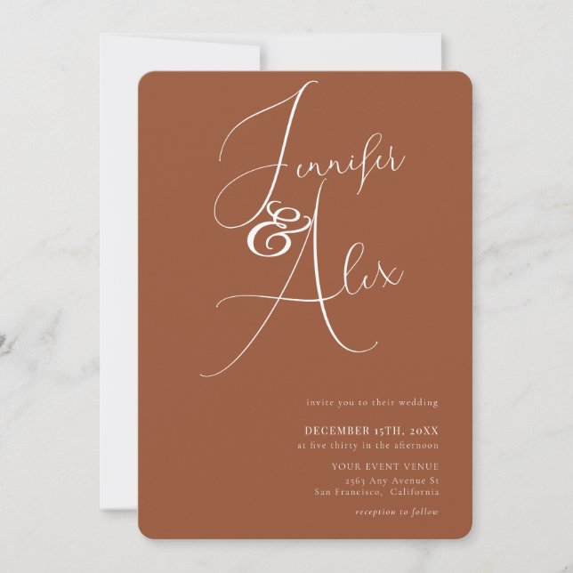 Einfache Skript-Minimalist-Foto-Collage-Hochzeit  Einladung (Vorderseite)