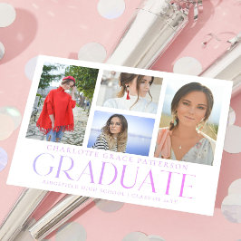 Einfache Skript Multi Foto Abschluss Ankündigung Postkarte