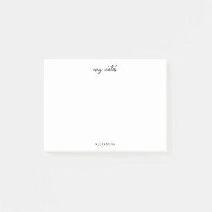 Einfache Skript-Name-Post-It-Notizen  Post-it Klebezettel