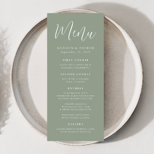 Einfache Skript-Sage-Hochzeit Menükarte