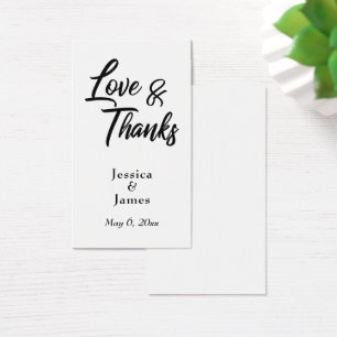 Einfache Skript-Typografie Love & Thanks Favor-Kar