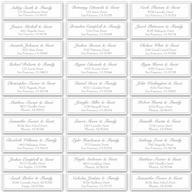 Einfache Skriptadressen für die Hochzeit Aufkleber (Vorderseite)