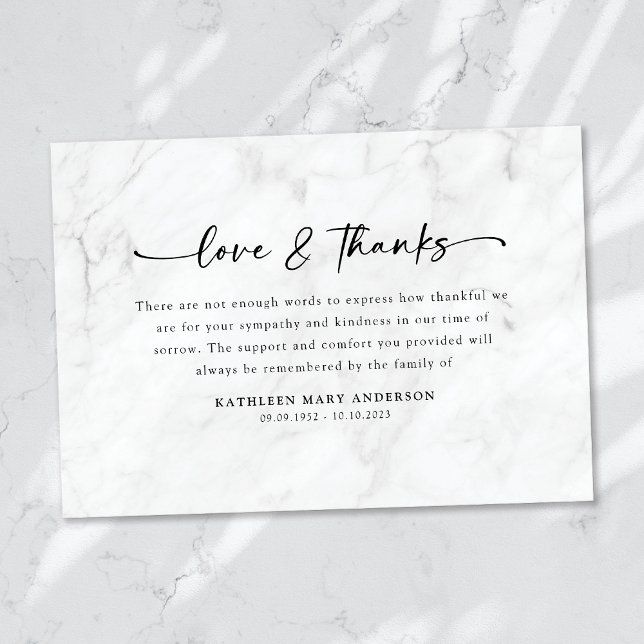 Einfache Skriptbeerdigung Dankeskarte (Von Creator hochgeladen)