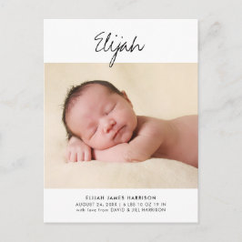 Einfache Skriptbezeichnung Geburtsankündigung Post Postkarte