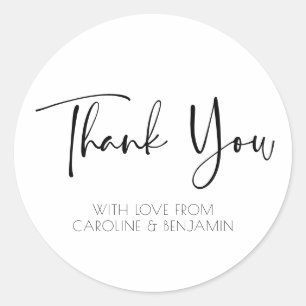 Einfache Skriptbezeichnung Schwarz und Weiß Vielen Runder Aufkleber