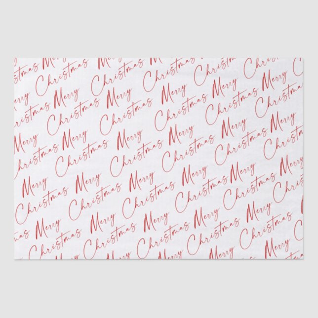 Einfache Skripte Handgeschriebene frohe Weihnachte Seidenpapier (Vorderseite)