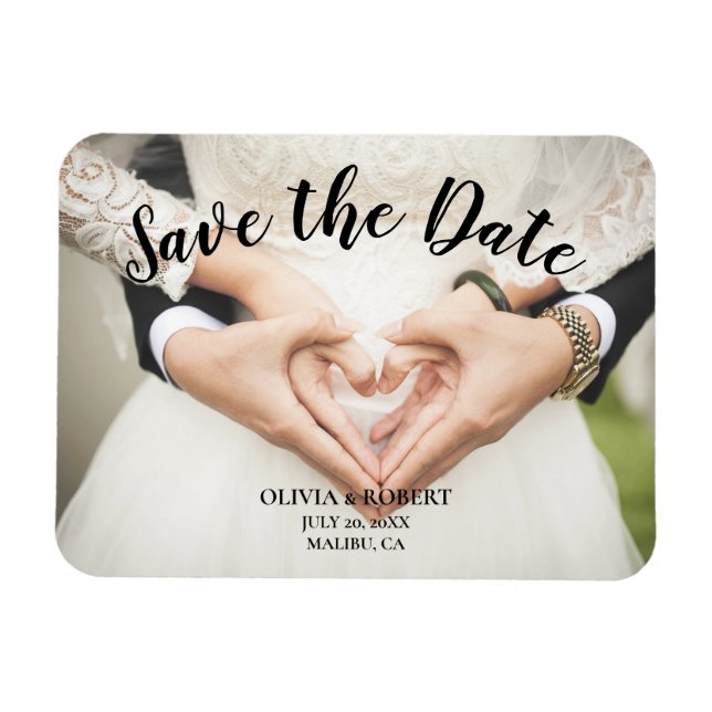 Einfache Skripte - Herz Save the Date Magnet (Horizontal)