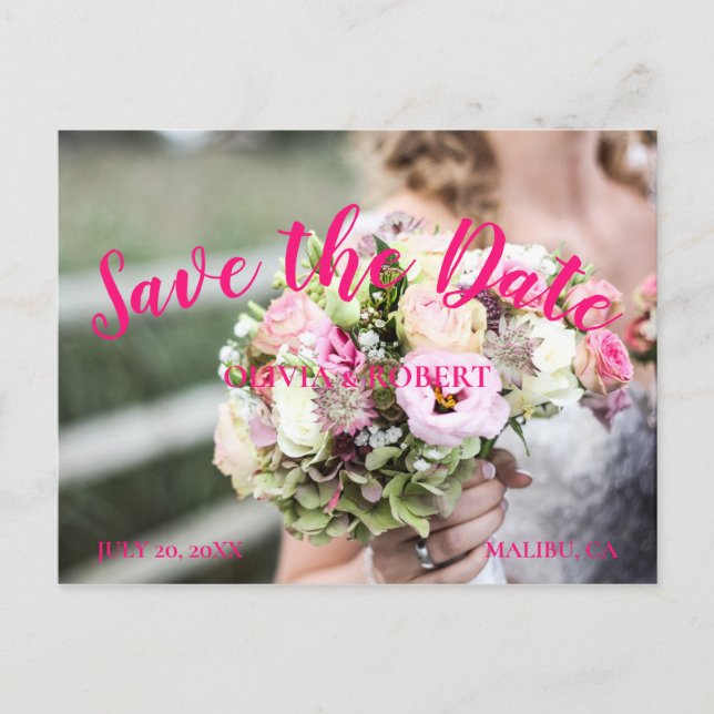 Einfache Skripte - Save the Date blumen Postkarte (Vorderseite)