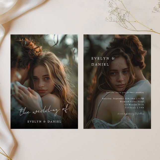 Einfache Skripterstellung Modernes Hochzeitsstift  Einladung (Von Creator hochgeladen)