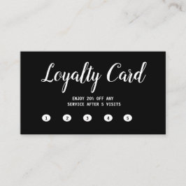 einfache Skriptminimale Black Flat Loyalty Card Treuekarte