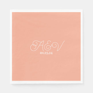 Einfache Skriptpaare Hochzeit Serviette