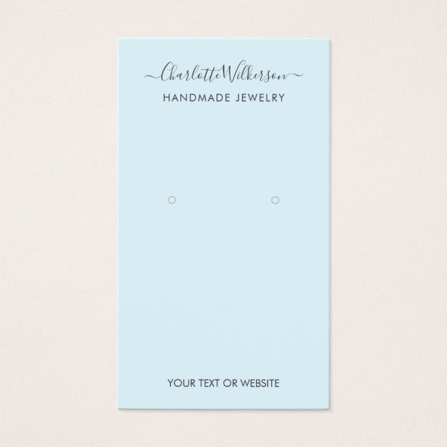 Einfache Skriptsignatur Blue OEarring Display Card (Vorderseite)