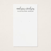 Einfache Skriptsignatur-Ohrring-Display-Karte