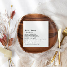 Einfache Skriptspass Fakten Hochzeitsnapkins