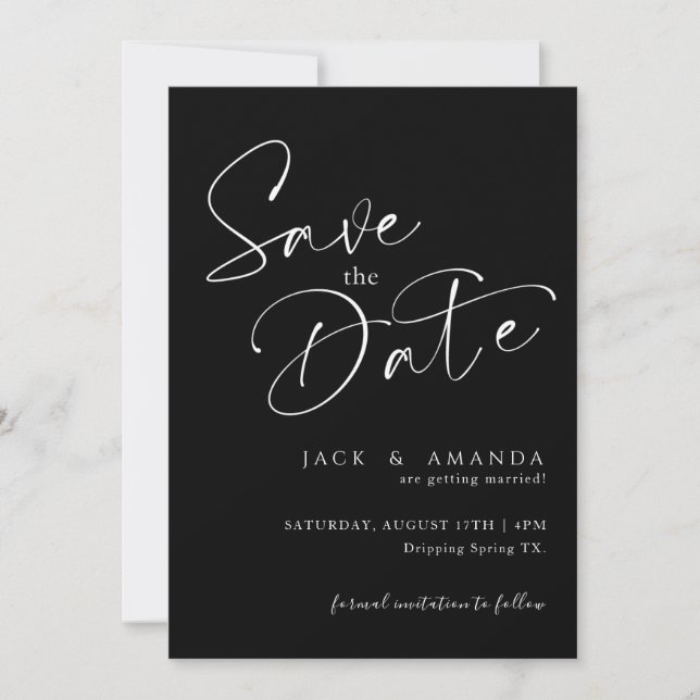 Einfache Skripttypografie Wedding speichern das Da Save The Date (Vorderseite)