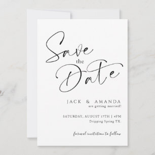 Einfache Skripttypografie Wedding speichern das Da Save The Date