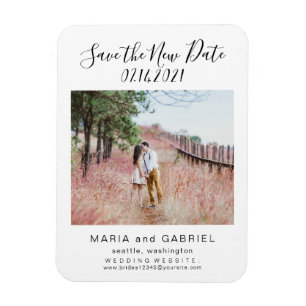 Einfache SkriptWedding Rette das New Date Foto Magnet