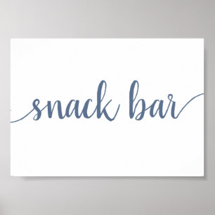 Einfache Snack-Bar Dusty Blue Any Event Sign Poster