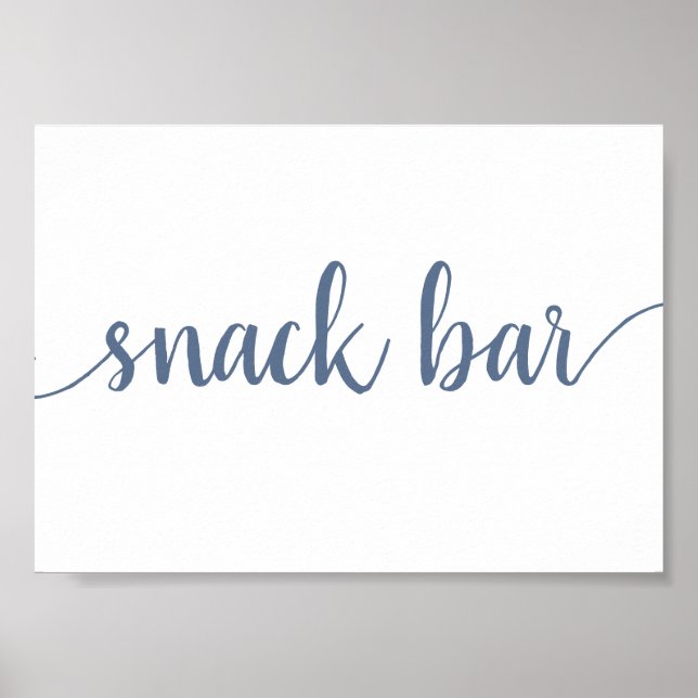 Einfache Snack-Bar | Dusty Blue Any Event Sign Poster (Vorne)