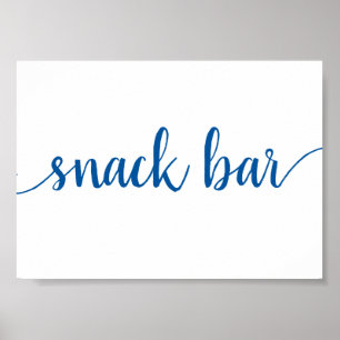 Einfache Snack-Bar   French Blue Any Event Sign Poster
