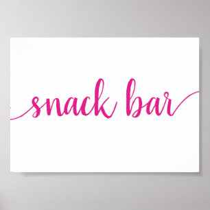 Einfache Snack-Bar   Jedes Ereignis wird in Pink a Poster