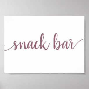 Einfache Snack-Bar Mauve Pink Jedes Ereignis Zei Poster
