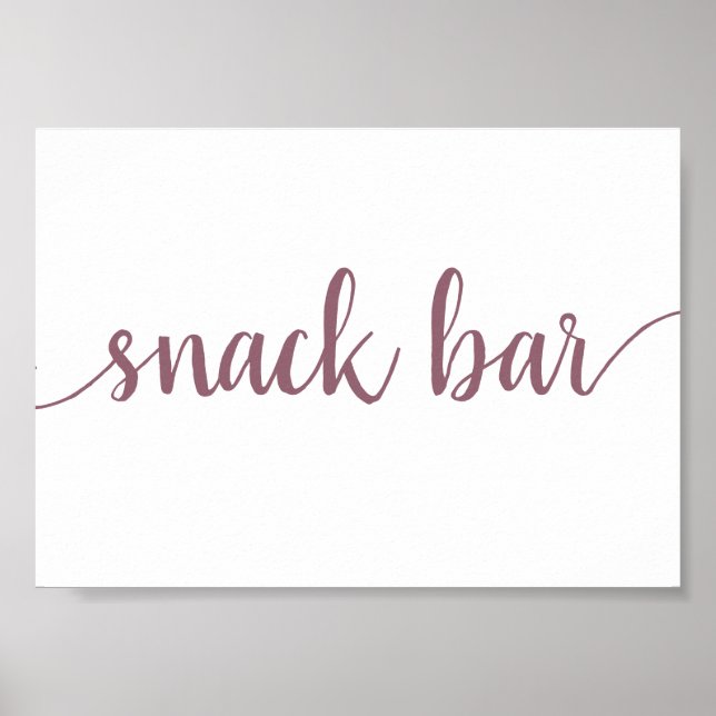 Einfache Snack-Bar | Mauve Pink Jedes Ereignis Zei Poster (Vorne)