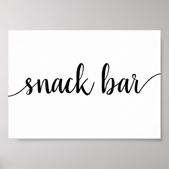 Einfache Snack-Bar | Schwarzes Skript Jedes Ereign Poster (Vorne)