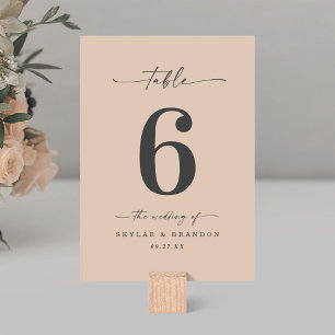 Einfache Solid Color Champagne Gelbe GoldWedding Tischnummer
