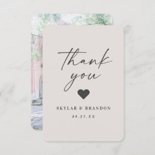 Einfache Solid Color Gardenia Offweiße Hochzeit Dankeskarte