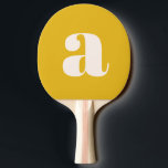 Einfache Sommergelb fett Retro Monogram Initial<br><div class="desc">Einfache Summer Yellow Bold Retro Monogram Ping Pong Paddle</div>