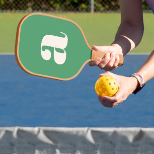 Einfache Sommergrüne Fette Retro-Monogramm-Initial Pickleball Schläger