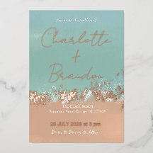 Einfache Sommerstrasse am Strand Hochzeit Rosegold