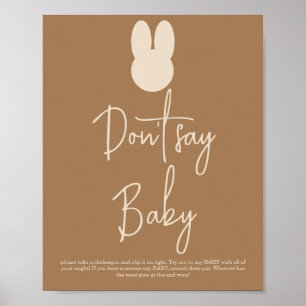Einfache Sonne Sag nicht Baby Poster