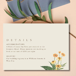 Einfache Sonnenblume Boho Hochzeiten Details Begleitkarte