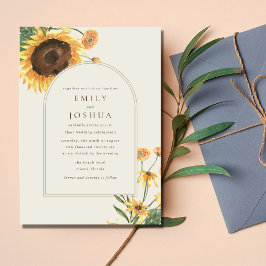 Einfache Sonnenblume Boho Wedding Einladung