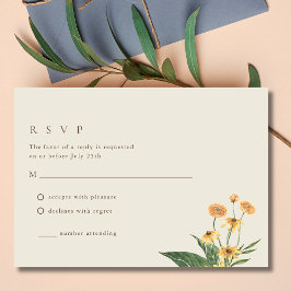 Einfache Sonnenblume Boho Wedding RSVP Card