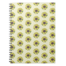 Einfache Sonnenblume Braun Gelbe Blume Muster Notizblock