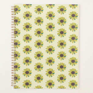 Einfache Sonnenblume Braun Gelbe Blume Muster Planer