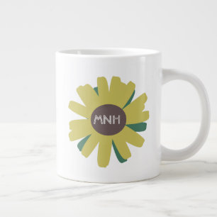 Einfache Sonnenblumen-Gartenpflanze Monogramm Jumbo-Tasse