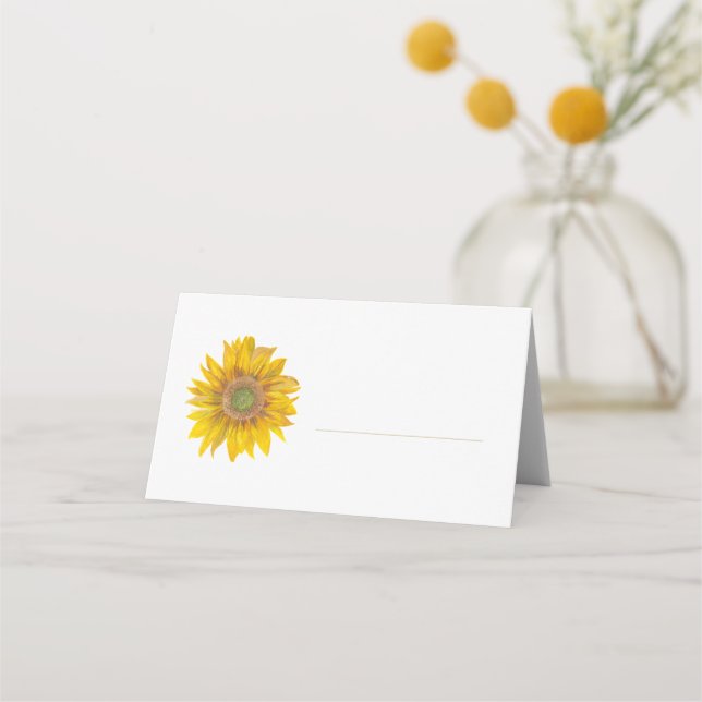 Einfache Sonnenblumen-Platzkarten Platzkarte (Vorderseite)