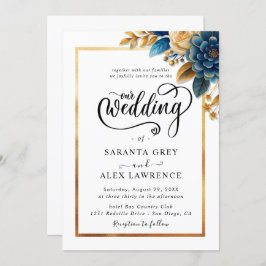 Einfache Sonnenblumenhochzeit Einladung