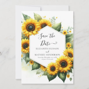 Einfache Sonnenblumenhochzeit Save The Date