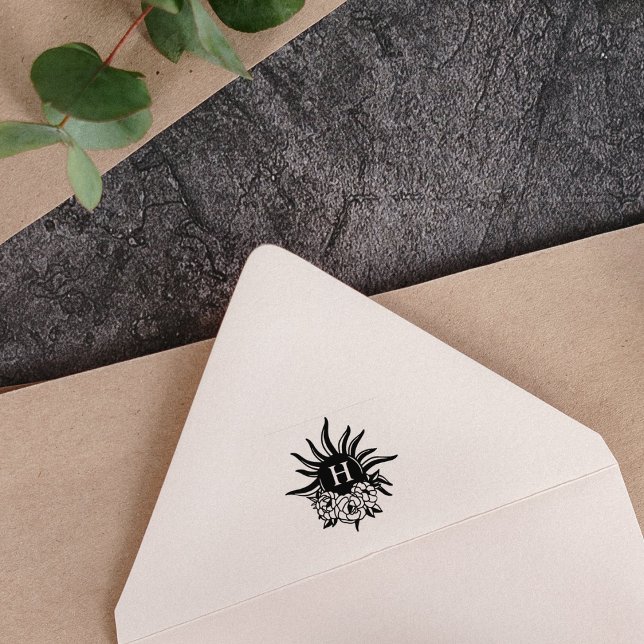 Einfache Sonnenblumenmonogramm Gummistempel (Von Creator hochgeladen)