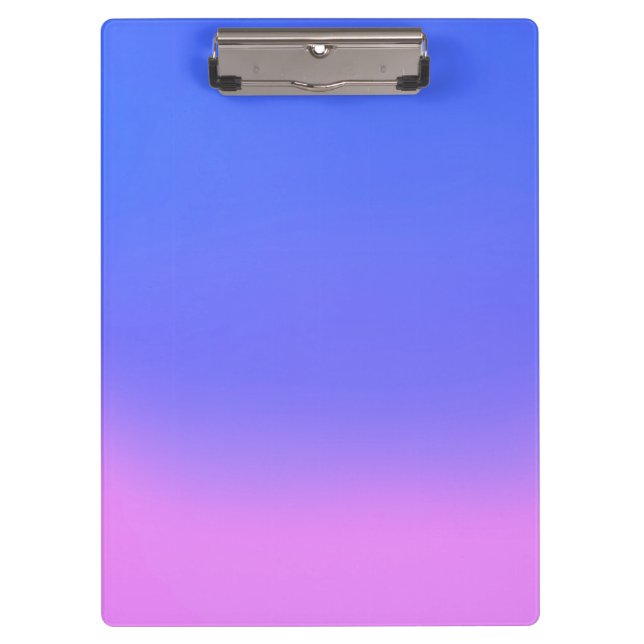 Einfache Sonnenuntergang Ombre-Effekt Blau Pink Klemmbrett (Vorderseite)