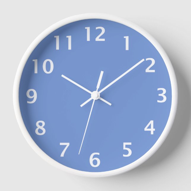 Einfache soziale Uhr Blau (Vorderseite)