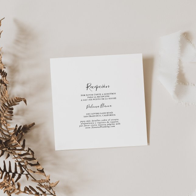 Einfache spanische Hochzeitsempfehlung Begleitkarte (Von Creator hochgeladen)