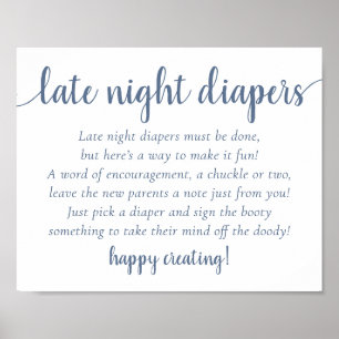 Einfache Spätabenteuer Blue Baby Dusche Poster