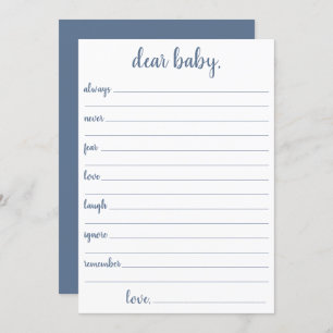 Einfache Spätliebe Baby   Dusty Blue Keepake Card Einladung