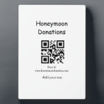 Einfache Spenden für Hochzeitsreise q r Kabeljau Fotoplatte<br><div class="desc">Geeignet für Ihre Hochzeit</div>